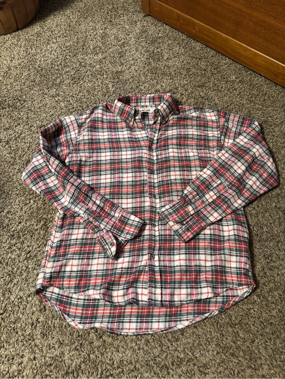 Men's Red & Green Plaid Button-Down Shirt